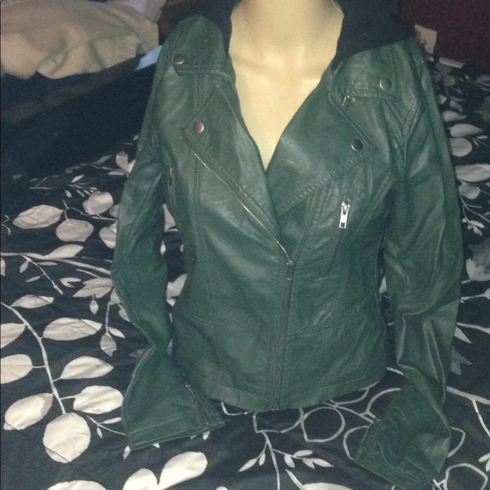 Harmony & HAVOC dark green leather jacket